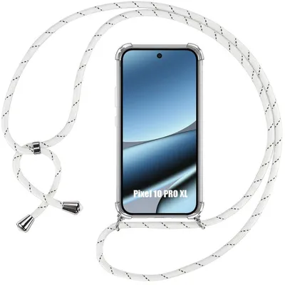 Image de Coque pour Google Pixel 10 Pro XL, Antichoc Anti-Rayures Transparent avec Cordon Blanc