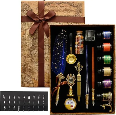 Imagen del producto de Kit de caligrafía con pluma, tinta, ideal como regalo