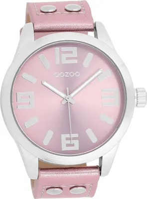 Produktbild von Oozoo Leder Damen Uhr Analog Quarzuhr Armband rosa Timepieces D2UOC1083A