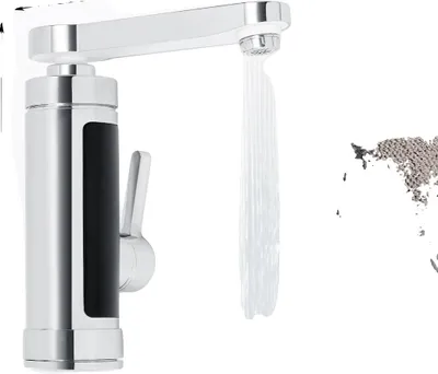 Obrázek produktu pro Elektrický ohřívač vody, okamžitá horká voda, otočení o 360°, stříbrný