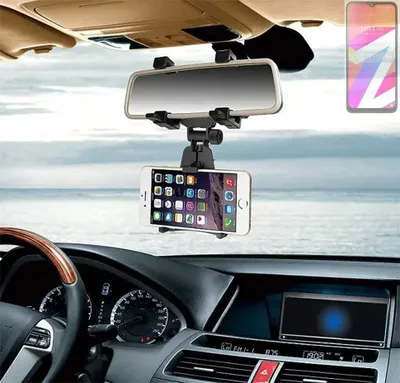 Produktbild von K-S-Trade Smartphone Halterung kompatibel mit Lava Z3 Rückspiegel Halterung schwarz Auto Halterung KFZ Halter