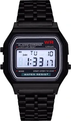 Produktbild von Stylische Digitale Uhr in Schwarz – Uni Zeitmesser mit Stoppuhr und Alarm KP6243