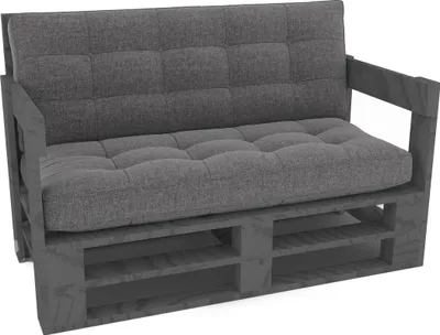 Produktbild von Lermowood Palettenmöbel Mpe Sofa 120 x 80 cm Grau | Europaletten Indoor und Outdoor Lounge Gartenmöbel Holz Gartenmöbel Set Lounge Möbel Terrasse Balkon Loft Stil Paletten