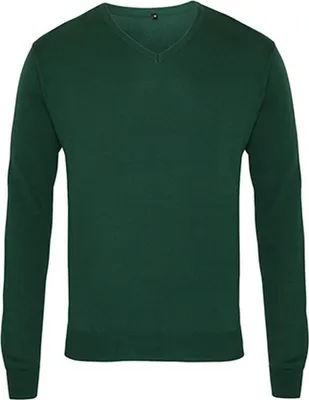 Produktbild von Premier Workwear PR694 | Herren V-Neck Knitted Sweater / ® Standard 100 - Farbe: Bottle - Größe: 3XL