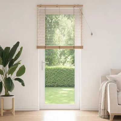 Immagine prodotto di Persiana a lamelle effetto legno, 90 x 250 cm, spessore 35 mm, realizzata in legno di paulownia massello