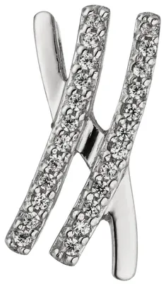 Image de Pendentif en forme de baguette avec zircone blanche, en argent 925, pour collier