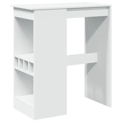 Obrázek produktu pro Barový stůl s regály bílý 90 x 47,5 x 103,5 cm kompozitní dřevo