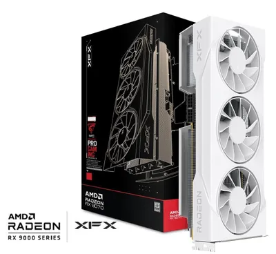 Produktbild von XFX RX 9070 GRE White Triple Fan GDDR6 - Grafikkarte - 12.288 MB