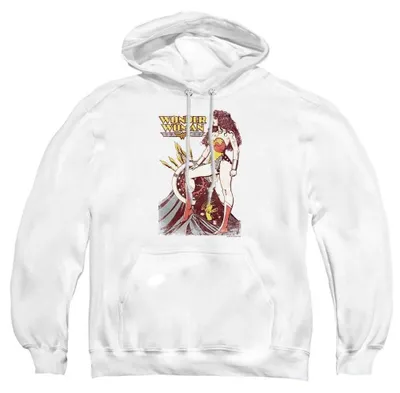 Image de Justice League - Sweat à capuche "Armament" pour hommes/femmes, modèle unie, référence TV39019 (Taille L) (Blanc), Image générée par une IA