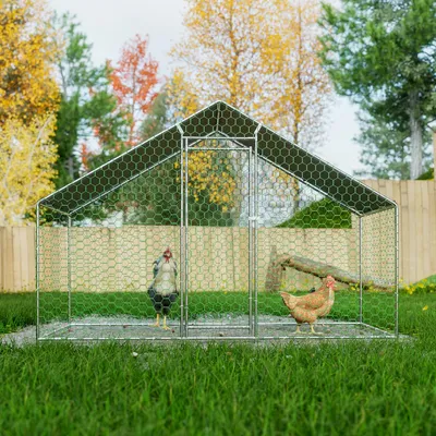 Image de Kippenhok - Enclos pour animaux - Cage à poules - Cage à lapins - Enclos pour volailles - Alliage d'aluminium - Porte verrouillable