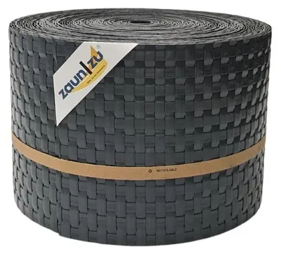 Produktbild von Sichtschutzstreifen zaun|zu RATTAN 26m Rolle Zaunblende für Doppelstabmattenzaun Anthrazit 26m