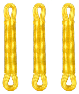 Wäscheleine 3er-Set, 20 m, extra stark, gelb