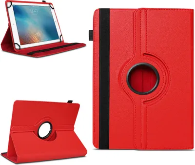 Produktbild von Tablet Hülle für Apple iPad 2017 2018 2019 2020 Tasche Schutzhülle Case DrehbarFarben:Rot