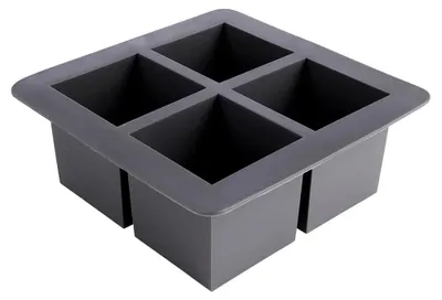 Obrázok produktu pre Forma na ľadové kocky XXL – silikónová forma – 15,5 x 15,5 x 6 cm –  LFGB – čierna