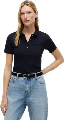 Produktbild von Tommy Hilfiger Damen Poloshirt Kurzarm 1985 Polo Slim Fit, Blau (Desert Sky), XX