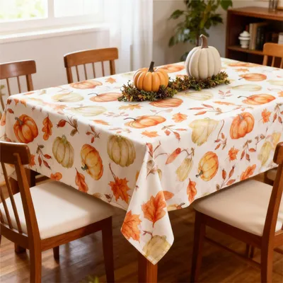 Produktbild von Goldene Tischdecke mit Eisblumen-Muster, 140 x 240 cm, 100% Polyester, waschbar