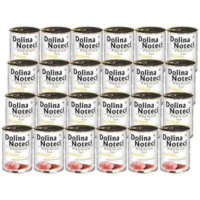 Zdjęcie produktu dla Mokra karma dla psa alergika Dolina Noteci Premium Pure bogata w kurczaka z ryżem 24 x 400 g
