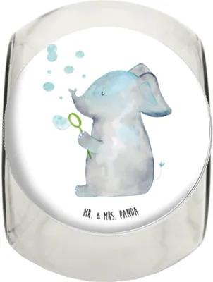Produktbild von Mr. & Mrs. Panda Bonboniere Elefant Seifenblasen L 870ml - Weiß - Geschenk, Elefanten, Tiermotive, Frischhaltedose, Kaffeedose, Teedose, Heimat, gewürzglas, Vorratsglas