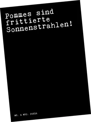 Produktbild von Mr. & Mrs. Panda Postkarte Pommes sind frittierte Sonnenstrahlen!... - Schwarz - Geschenk, Spruch Sprüche Weisheiten Zitate Lustig Weisheit Worte, witziger, Fotokarte