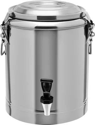 Immagine prodotto di Distributore di bevande - Contenitore termico isolato da 14 l con rubinetto - Acciaio inossidabile - Mantiene la temperatura (calda/fredda) per 8 ore - Ideale per feste, campeggio, caffè - Argento