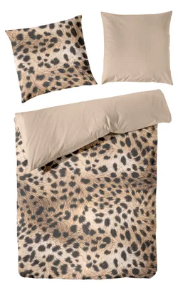 Produktbild von Primera Mako-Satin Bettwäsche 135x200 Leopardenmuster beige braun 243241-77