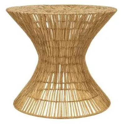 Image de Table d'appoint Pomax "Sablier", finition bois naturel, diamètre 38 cm, hauteur 46 cm