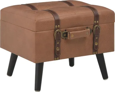 Obrázek produktu pro The Living Store Stolička s úložným prostorem 40 cm Hnědá umělá kůže