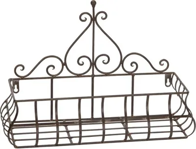 Produktbild von Wandkorb Metall Pflanzkorb Blumenampel Wanddeko dunkelbraun 44x30cm H18cm