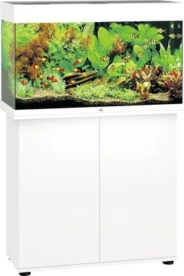 Produktbild von Aquariumkombination JUWEL Rio 125 SBX mit LED-Beleuchtung, Heizer, Filter und Unterschrank weiß