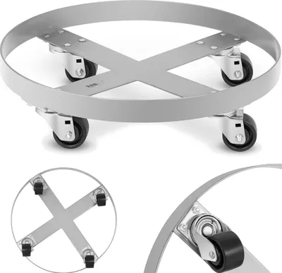 Produktbild von Rollwagenuntersatz zum Transport von Fässern bis 300 kg, Durchmesser 60 cm