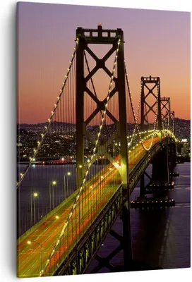 Produktbild von Bild auf Leinwand - Leinwandbild - Einteilig - Brücke Fluss Landschaft - 50x70cm - Wand Bild - Wanddeko - Wandbilder - Leinwanddruck - Wanddekoration - Leinwand bilder - Wandbild - PA50x70-0120
