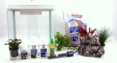 Produktbild von HR-300 Weiß Nano Aquarium – Komplettaquarium inkl. Deko