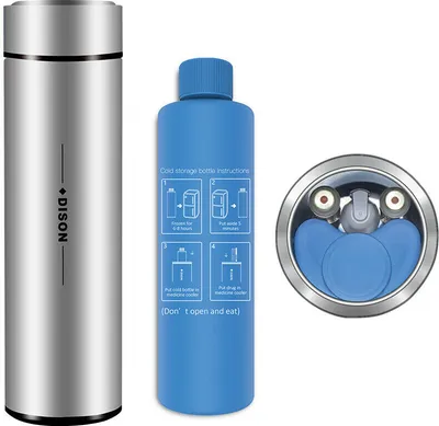 Produktbild von Tragbarer Insulinkühler Kühlbecher 2-8 ℃ Medizinkühler Kühlcontainer für unterwegs,(Silber)