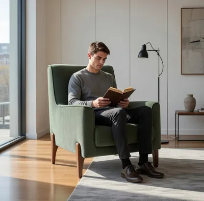 Obrázek produktu pro Moderní designové křeslo s měkkým čalouněním a robustní konstrukcí