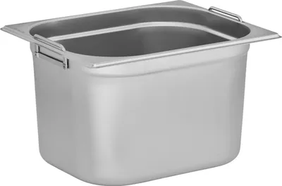 Image de TECHNICA Bac GN 1/2 200 mm avec poignées en inox | Gastro Container empilable | Bac en inox cuisine | Résistant à la chaleur -40 °C à 300 °C | Gastronorme