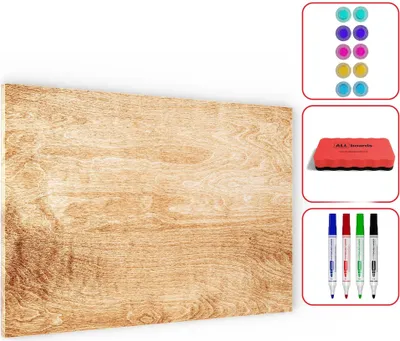Zdjęcie produktu dla Tablica na magnesy METALboards,  lite drewno 90x60 cm + zestaw akcesoriów GRATIS