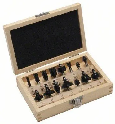 Produktbild von 15-teiliges HM-Fräser-Set (1/4" mm Schaft)
