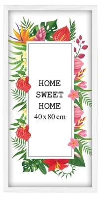 Obrázok produktu pre Rám na obrázky MG Design, biela, 40 x 80 cm – vyrobený z prírodného dreva s akrylátovým sklom, určený na zavesenie aj na postavenie, vhodný na fotografie, plagáty a puzzle