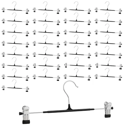 Produktbild von Famanu Kleiderbügel Set 30 Stück - Metall, Schwarz, Verstellbare Clips