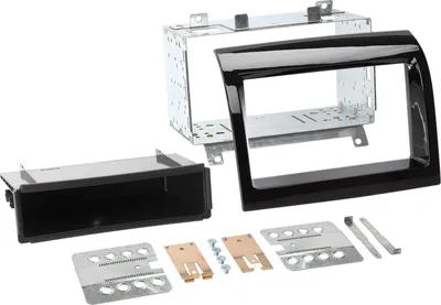 Image de Adaptateur de façade 2-DIN pour avec vide poche Fiat / Peugeot > noir piano