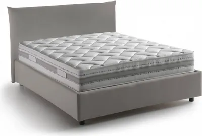 Produktbild von Quadratisches und halbes Bett Dbranc, Containerbett mit Stoffbespannung, 100%  Italy, Frontöffnung, inklusive Matratze Cm 120x190, Turteltaube