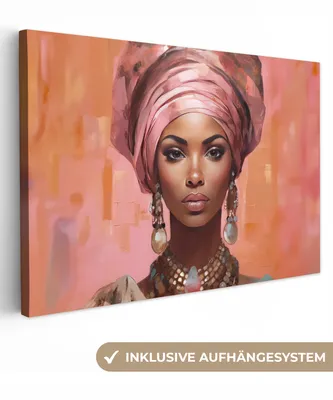 Obrázek produktu pro OneMillionCanvasses® - Obrazy na plátně - Umění - Žena - Růžová - Šperky - Portrét, Nástěnné umění, Nástěnná dekorace Obývací pokoj Obrazy, 120x80cm