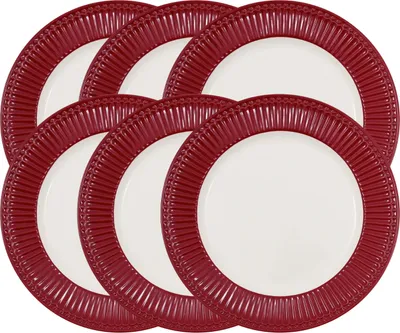 Produktbild von Greengate Alice Speiseteller claret red 26,5 cm Set6
