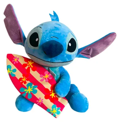 Produktbild von Disney Lilo und Stitch Plüschtier 50 cm mit Surfboard superweich Plüschfigur Stofftier für Babys und Kinder ab Geburt Geschenkidee für Mädchen und Jungen kuschelig weich und waschbar