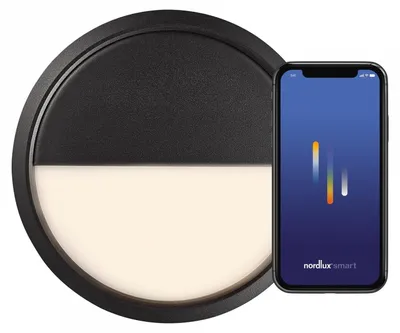 Image de Luminaire d'extérieur à LED NORDLUX Ava avec Bluetooth, Variante : Ø 200 x 67 mm, 9,5 W, noir
