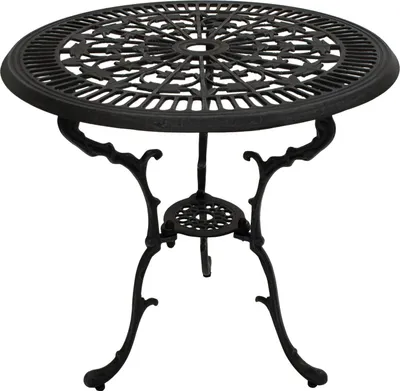 Produktbild von Gartentisch Tisch 70cm rund Aluguss grau-antik