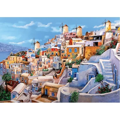 Image de CHERRY PAZZI Puzzle Couleurs Santorini 1000 pièces