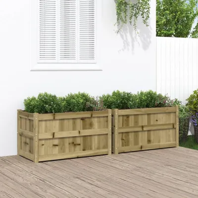 Produktbild von ZEYUAN Pflanzkübel aus imprägniertem Kiefernholz, 2 STK., Pflanzkasten, Blumenkasten, Blumenkübel, Blumentopf, Pflanztrog, Pflanzkiste, Tomatenkübel
