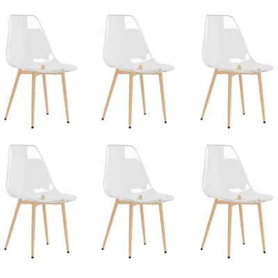 Image de vidaXL Chaises de salle à manger 6 pcs. Transparent PET