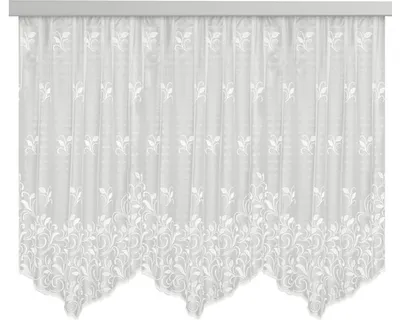 Produktbild von Jacquard Blumenfenster-Store weiß 145x500 cm